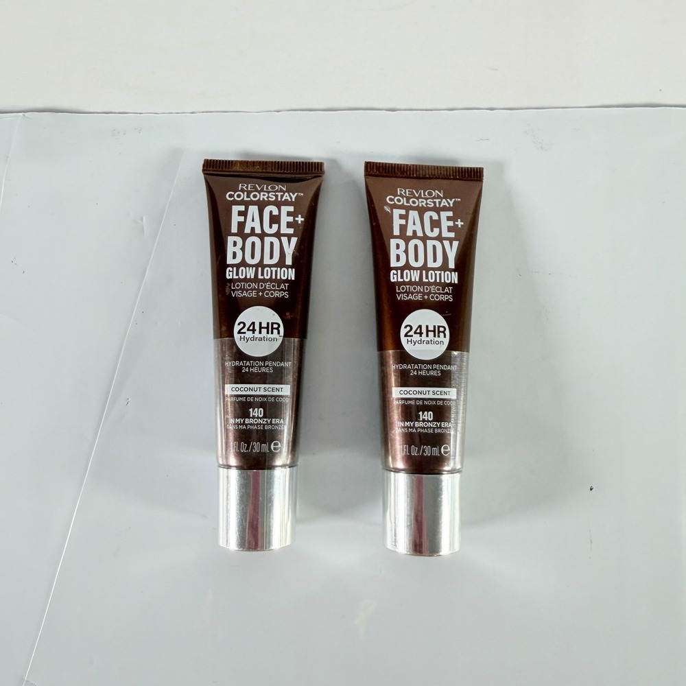 Revlon ColorStay Face + Body Glow Lotion 140 In My Bronzy Era Lot of 2 New